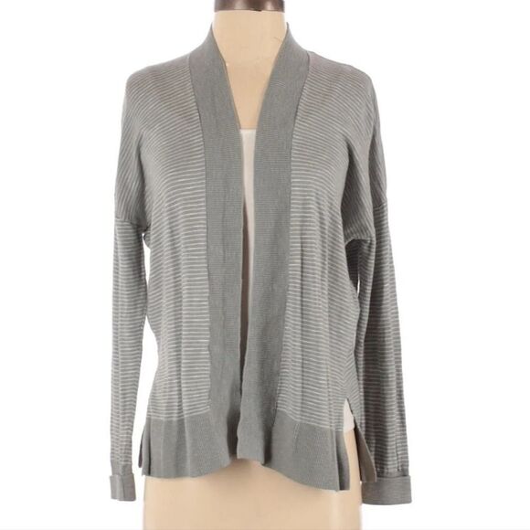 Gap Cardigan xs long sleeve duster layer long sleeve top stripe womens gray top - Picture 1 of 13